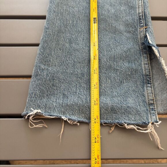 Zara Jeans Womens 6 Blue Denim Faded Medium Wash Ankle Slit Bootcut High Waisted - Picture 9 of 9